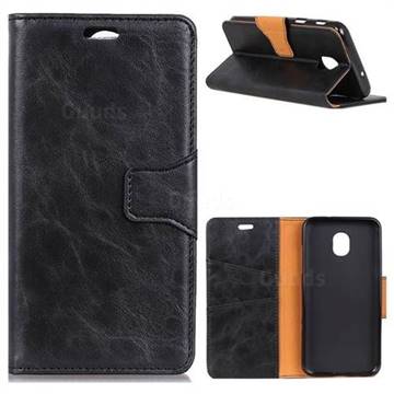 MURREN Luxury Crazy Horse PU Leather Wallet Phone Case for Samsung Galaxy J3 2017 J330 Eurasian - Black