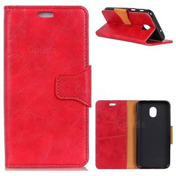 MURREN Luxury Crazy Horse PU Leather Wallet Phone Case for Samsung Galaxy J3 2017 J330 Eurasian - Red