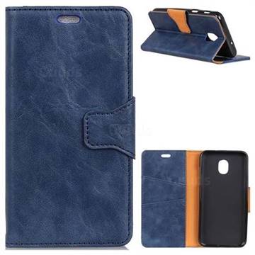 MURREN Luxury Crazy Horse PU Leather Wallet Phone Case for Samsung Galaxy J3 2017 J330 Eurasian - Blue