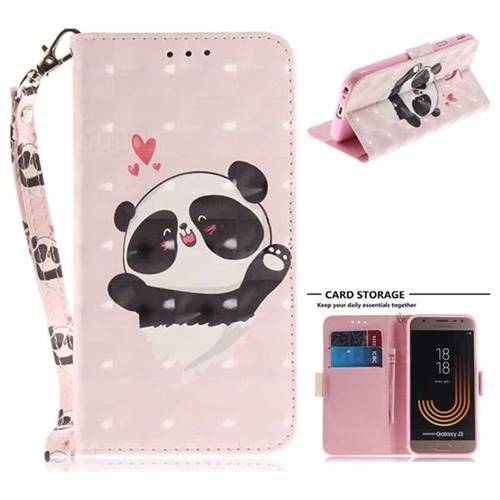 Heart Cat 3D Painted Leather Wallet Phone Case for Samsung Galaxy J3 2017 J330 Eurasian
