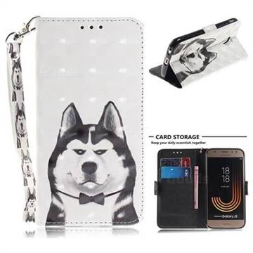 Husky Dog 3D Painted Leather Wallet Phone Case for Samsung Galaxy J3 2017 J330 Eurasian