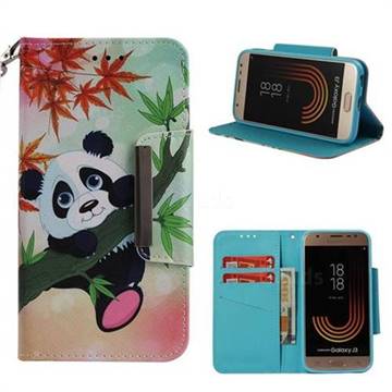 Bamboo Panda Big Metal Buckle PU Leather Wallet Phone Case for Samsung Galaxy J3 2017 J330 Eurasian