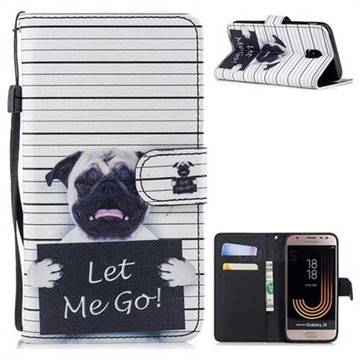 Prison Dog Painting Leather Wallet Phone Case for Samsung Galaxy J3 2017 J330 Eurasian