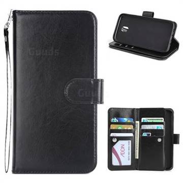 9 Card Photo Frame Smooth PU Leather Wallet Phone Case for Samsung Galaxy J3 2017 J330 Eurasian - Black