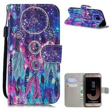 Star Wind Chimes 3D Painted Leather Wallet Phone Case for Samsung Galaxy J3 2017 J330 Eurasian
