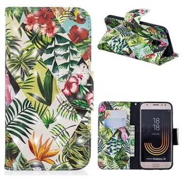 Banana Leaf 3D Painted Leather Wallet Phone Case for Samsung Galaxy J3 2017 J330 Eurasian