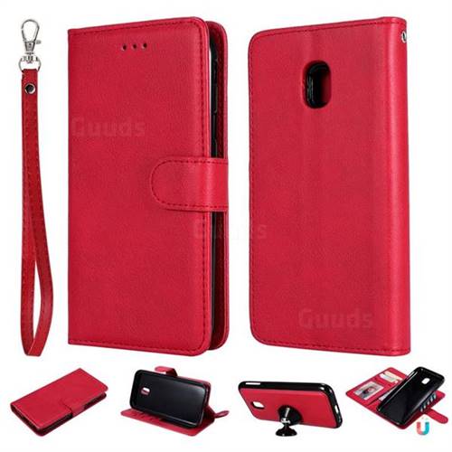 Retro Greek Detachable Magnetic PU Leather Wallet Phone Case for Samsung Galaxy J3 2017 J330 Eurasian - Red
