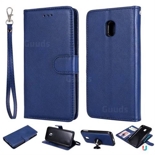 Retro Greek Detachable Magnetic PU Leather Wallet Phone Case for Samsung Galaxy J3 2017 J330 Eurasian - Blue