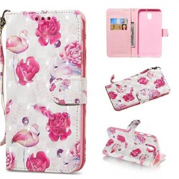 Flamingo 3D Painted Leather Wallet Phone Case for Samsung Galaxy J3 2017 J330 Eurasian