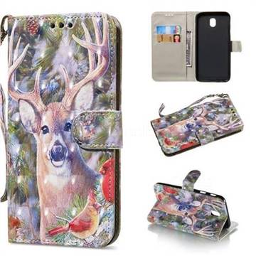 Elk Deer 3D Painted Leather Wallet Phone Case for Samsung Galaxy J3 2017 J330 Eurasian