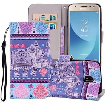 Totem Elephant PU Leather Wallet Phone Case Cover for Samsung Galaxy J3 2017 J330 Eurasian