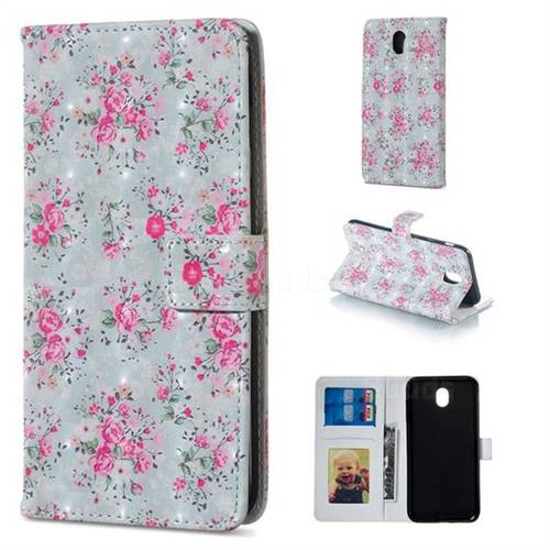 Roses Flower 3D Painted Leather Phone Wallet Case for Samsung Galaxy J3 2017 J330 Eurasian
