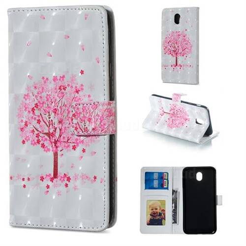 Sakura Flower Tree 3D Painted Leather Phone Wallet Case for Samsung Galaxy J3 2017 J330 Eurasian