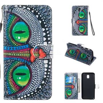 Cute Owl Smooth Leather Phone Wallet Case for Samsung Galaxy J3 2017 J330 Eurasian