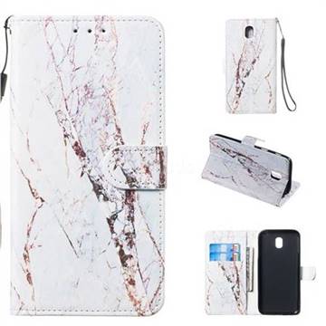 White Marble Smooth Leather Phone Wallet Case for Samsung Galaxy J3 2017 J330 Eurasian