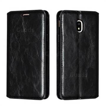 Retro Slim Magnetic Crazy Horse PU Leather Wallet Case for Samsung Galaxy J3 2017 J330 Eurasian - Black