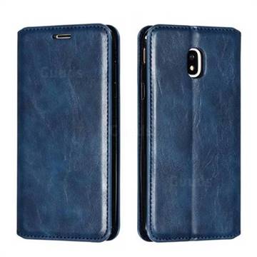 Retro Slim Magnetic Crazy Horse PU Leather Wallet Case for Samsung Galaxy J3 2017 J330 Eurasian - Blue