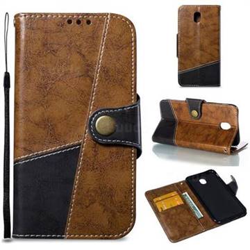 Retro Magnetic Stitching Wallet Flip Cover for Samsung Galaxy J3 2017 J330 Eurasian - Brown
