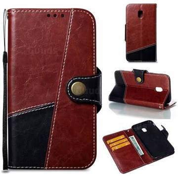 Retro Magnetic Stitching Wallet Flip Cover for Samsung Galaxy J3 2017 J330 Eurasian - Dark Red