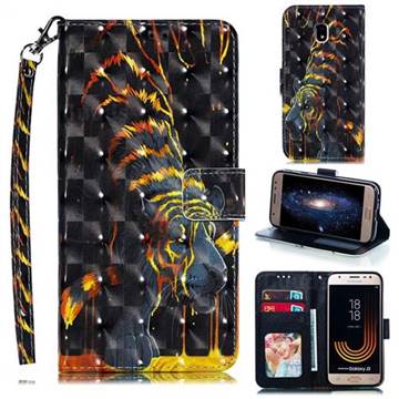 Tiger Totem 3D Painted Leather Phone Wallet Case for Samsung Galaxy J3 2017 J330 Eurasian