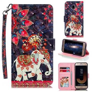 Phoenix Elephant 3D Painted Leather Phone Wallet Case for Samsung Galaxy J3 2017 J330 Eurasian