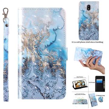 Milky Way Marble 3D Painted Leather Wallet Case for Samsung Galaxy J3 2017 J330 Eurasian