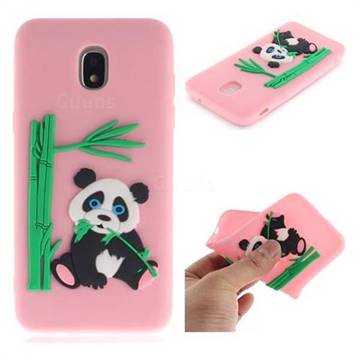 Panda Eating Bamboo Soft 3D Silicone Case for Samsung Galaxy J3 (2018) - Pink