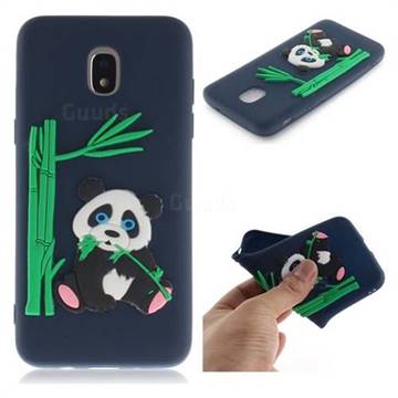 Panda Eating Bamboo Soft 3D Silicone Case for Samsung Galaxy J3 (2018) - Dark Blue
