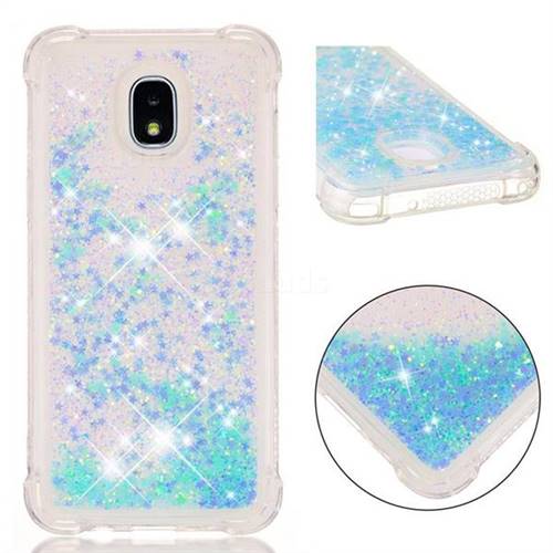 Dynamic Liquid Glitter Sand Quicksand TPU Case for Samsung Galaxy J3 (2018) - Silver Blue Star