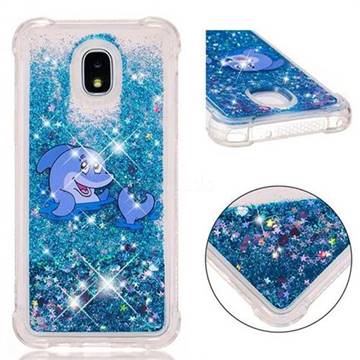 Happy Dolphin Dynamic Liquid Glitter Sand Quicksand Star TPU Case for Samsung Galaxy J3 (2018)