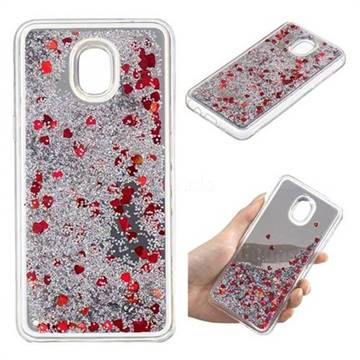 Glitter Sand Mirror Quicksand Dynamic Liquid Star TPU Case for Samsung Galaxy J3 (2018) - Red