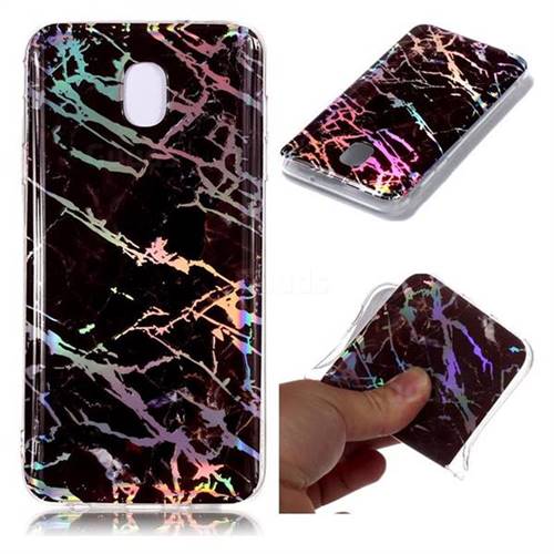 Black Brown Marble Pattern Bright Color Laser Soft TPU Case for Samsung Galaxy J3 (2018)