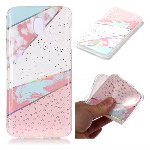 Matching Color Marble Pattern Bright Color Laser Soft TPU Case for Samsung Galaxy J3 (2018)