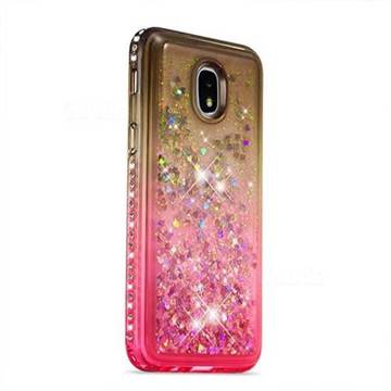 Diamond Frame Liquid Glitter Quicksand Sequins Phone Case For Samsung Galaxy J3 2018 Gray 6906