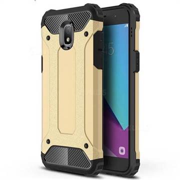 King Kong Armor Premium Shockproof Dual Layer Rugged Hard Cover for Samsung Galaxy J3 (2018) - Champagne Gold