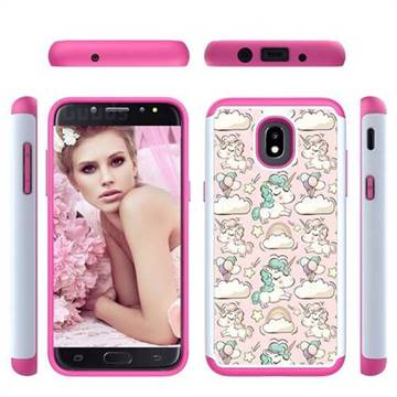 Pink Pony Shock Absorbing Hybrid Defender Rugged Phone Case Cover for Samsung Galaxy J3 (2018)