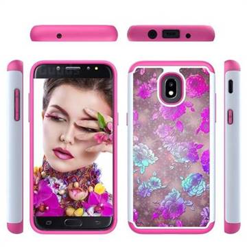 peony Flower Shock Absorbing Hybrid Defender Rugged Phone Case Cover for Samsung Galaxy J3 (2018)