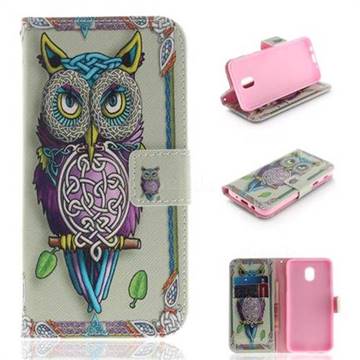 Weave Owl PU Leather Wallet Case for Samsung Galaxy J3 (2018)