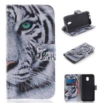 White Tiger PU Leather Wallet Case for Samsung Galaxy J3 (2018)
