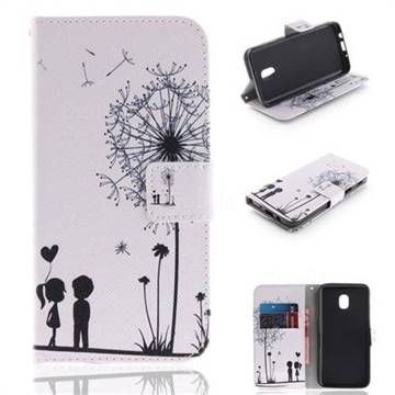 Couple Dandelion PU Leather Wallet Case for Samsung Galaxy J3 (2018)