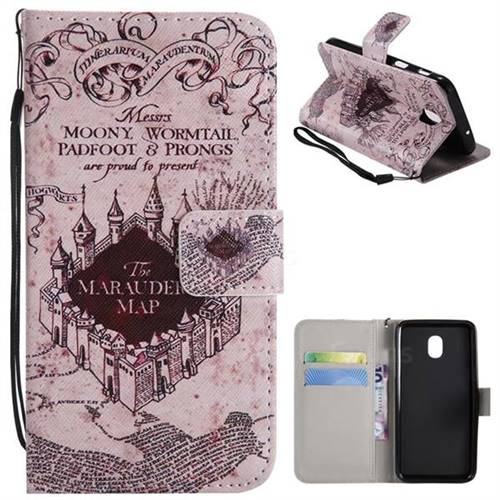 Castle The Marauders Map PU Leather Wallet Case for Samsung Galaxy J3 (2018)