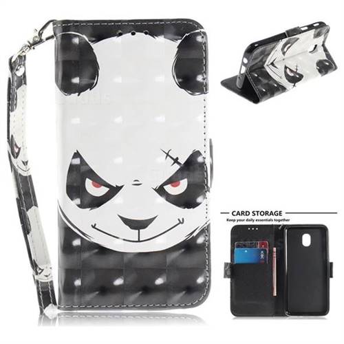 Angry Bear 3D Painted Leather Wallet Phone Case for Samsung Galaxy J3 (2018)