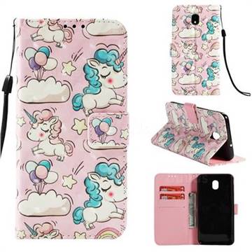 Angel Pony 3D Painted Leather Wallet Case for Samsung Galaxy J3 (2018)
