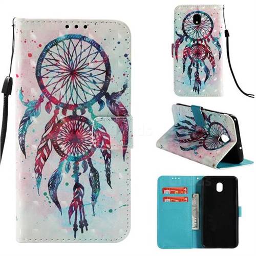 ColorDrops Wind Chimes 3D Painted Leather Wallet Case for Samsung Galaxy J3 (2018)