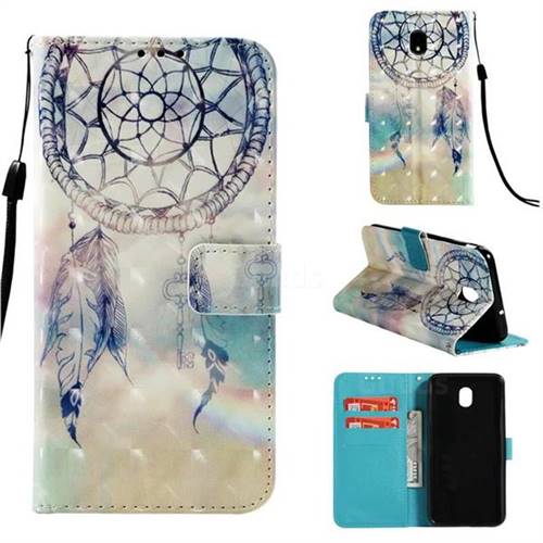 Fantasy Campanula 3D Painted Leather Wallet Case for Samsung Galaxy J3 (2018)