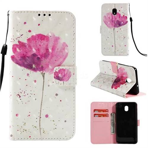 Watercolor 3D Painted Leather Wallet Case for Samsung Galaxy J3 (2018)