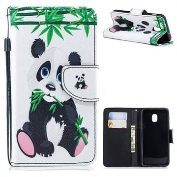 Panda PU Leather Wallet Phone Case for Samsung Galaxy J3 (2018)