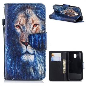 Lion PU Leather Wallet Phone Case for Samsung Galaxy J3 (2018)