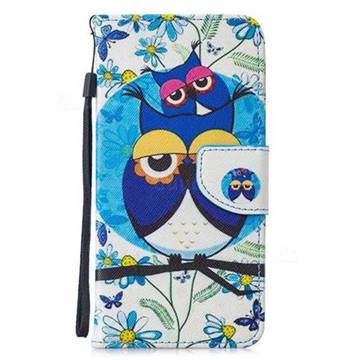 Cute Owl PU Leather Wallet Phone Case for Samsung Galaxy J3 (2018)