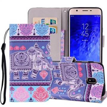 Totem Elephant PU Leather Wallet Phone Case Cover for Samsung Galaxy J3 (2018)
